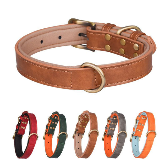 Colorful space cotton pet collar with engraving, breathable dog collar, vintage leather dog leash