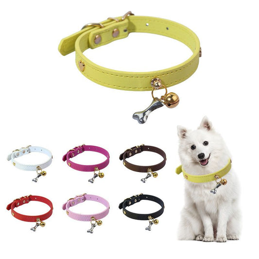 Dog Collar Pet Supplies Neck Collar Cat Collar Small Dog Bone Bell Collar Cat Collar Teddy Dog Collar
