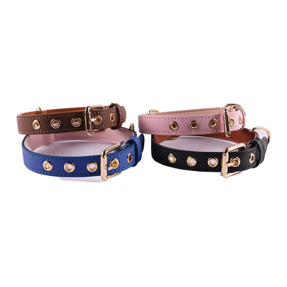 Pet PU faux leather collar, multi-color small dog collar, medium and large dog neck collar