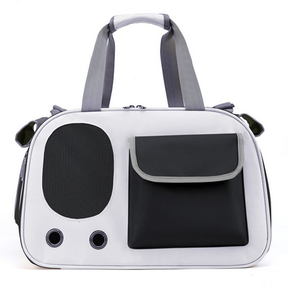 Cute cat-themed portable shoulder bag, large capacity tote bag, comfortable and breathable, roll-up anti-scratch pet bag