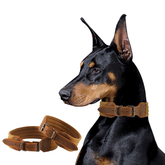 Dog leather collar, medium and large breed dog neck collar, golden retriever, maltese, German shepherd neck collar, neck strap, leather dog collar