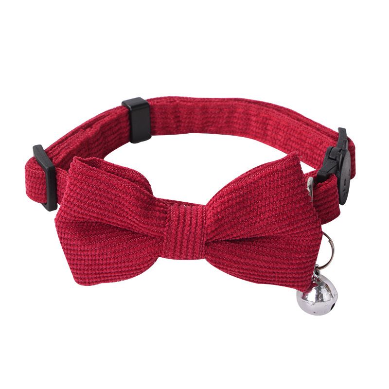 New bow pet collar, cat neck collar safety buckle, cat bell anti-choking collar, puppy collar