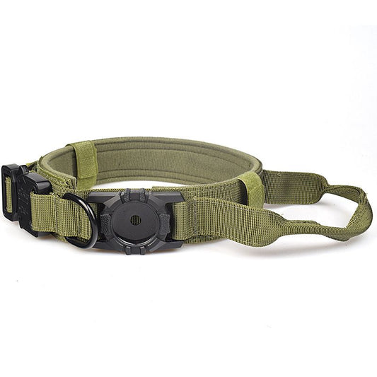 Applicable for AirTag locator tactical dog leash nylon adjustable size anti-escape explosion-proof pet collar