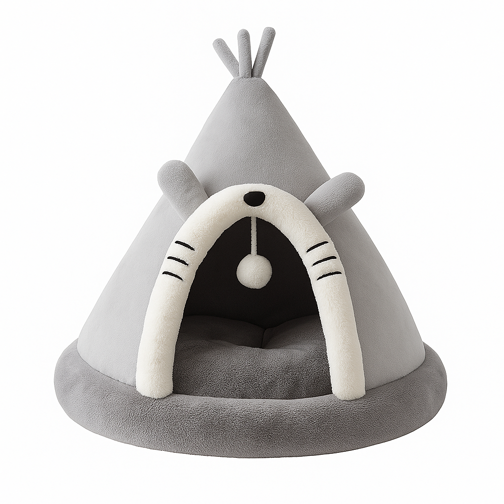 Autumn and winter cat warm thickened tent cat bed dog small dog cute triangle dog bed yurt pet bed