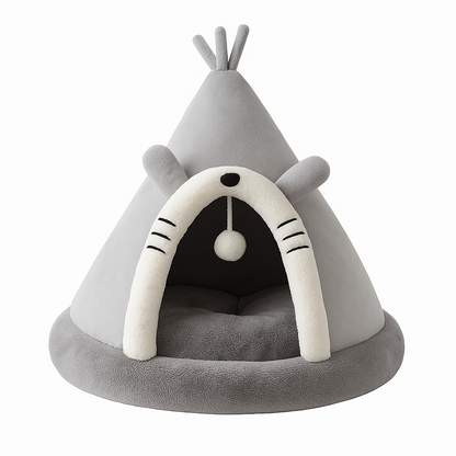 Autumn and winter cat warm thickened tent cat bed dog small dog cute triangle dog bed yurt pet bed