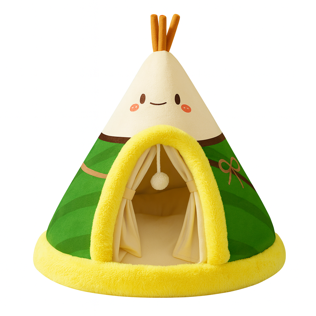 Autumn and winter cat warm thickened tent cat bed dog small dog cute triangle dog bed yurt pet bed