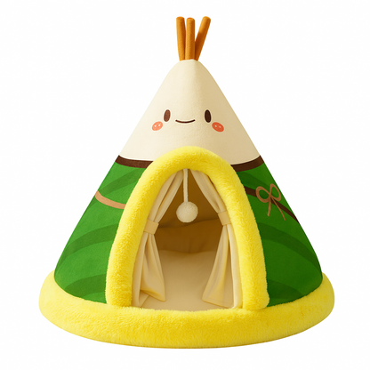 Autumn and winter cat warm thickened tent cat bed dog small dog cute triangle dog bed yurt pet bed