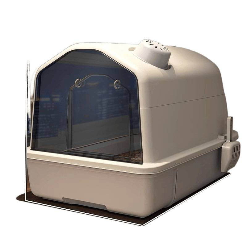 Extra-large cat litter box with fully enclosed odor prevention and deodorization, and splash-proof design.