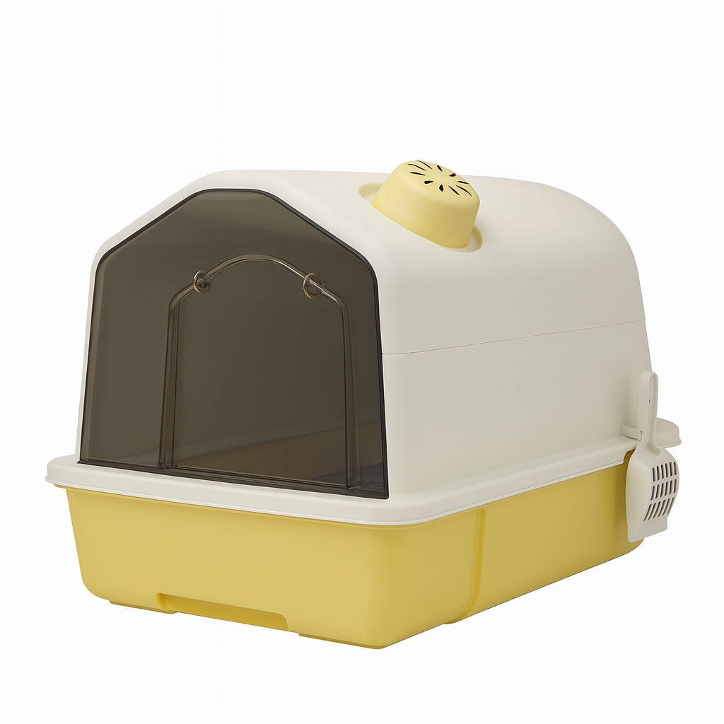 Extra-large cat litter box with fully enclosed odor prevention and deodorization, and splash-proof design.