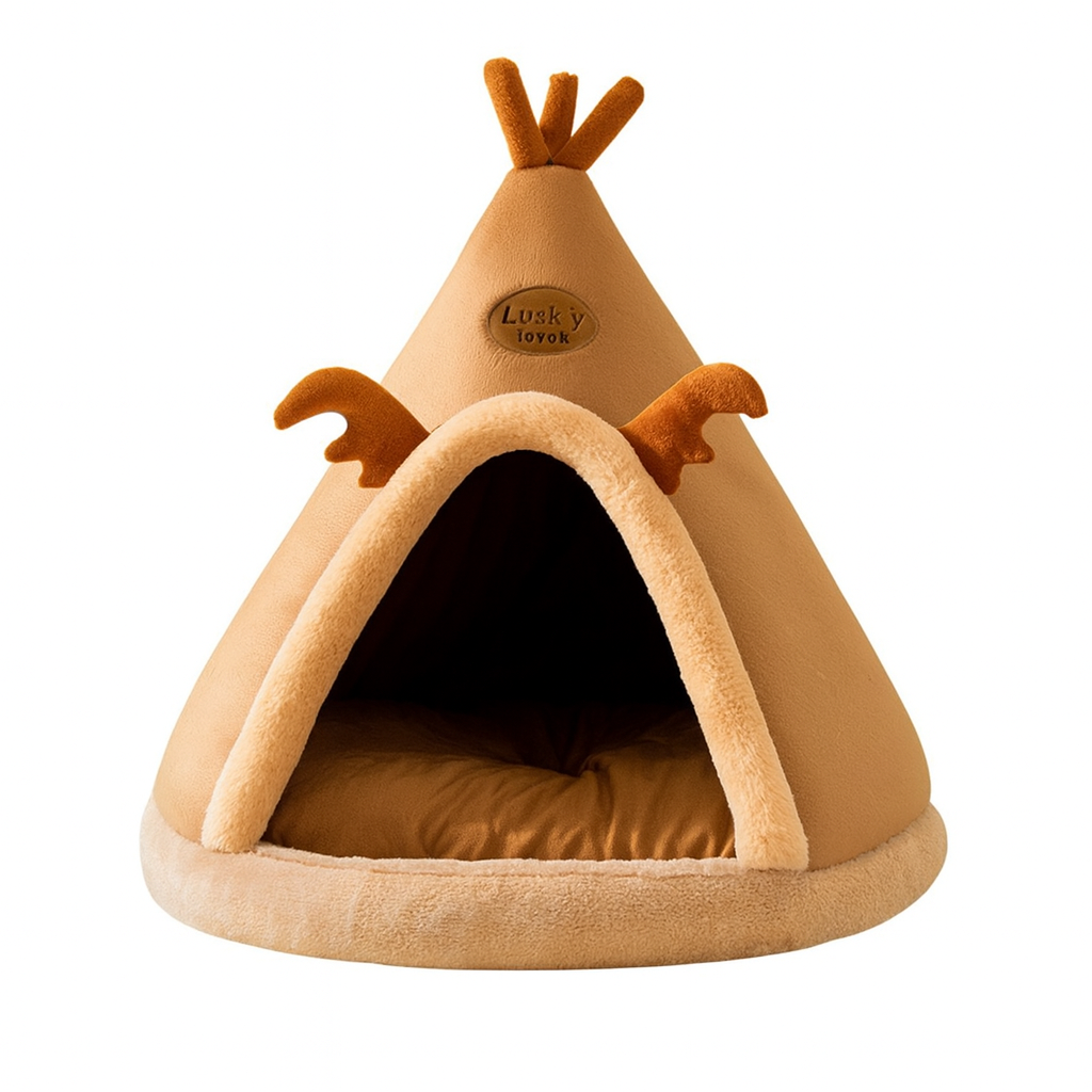 Autumn and winter cat warm thickened tent cat bed dog small dog cute triangle dog bed yurt pet bed