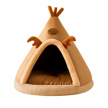Autumn and winter cat warm thickened tent cat bed dog small dog cute triangle dog bed yurt pet bed