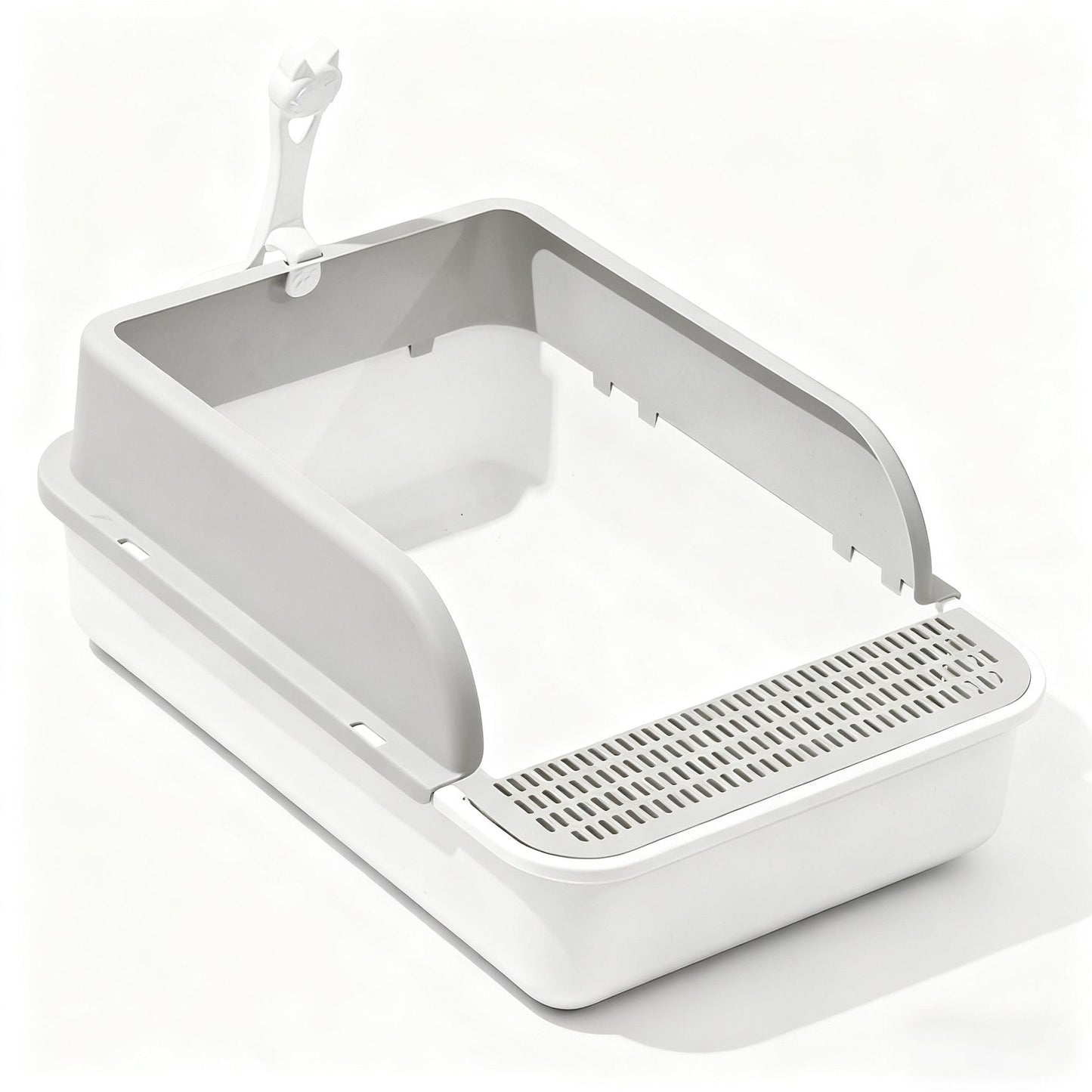 4-piece cat litter box set, large semi-enclosed cat litter box, snap-on detachable, high-edge anti-splash cat toilet.