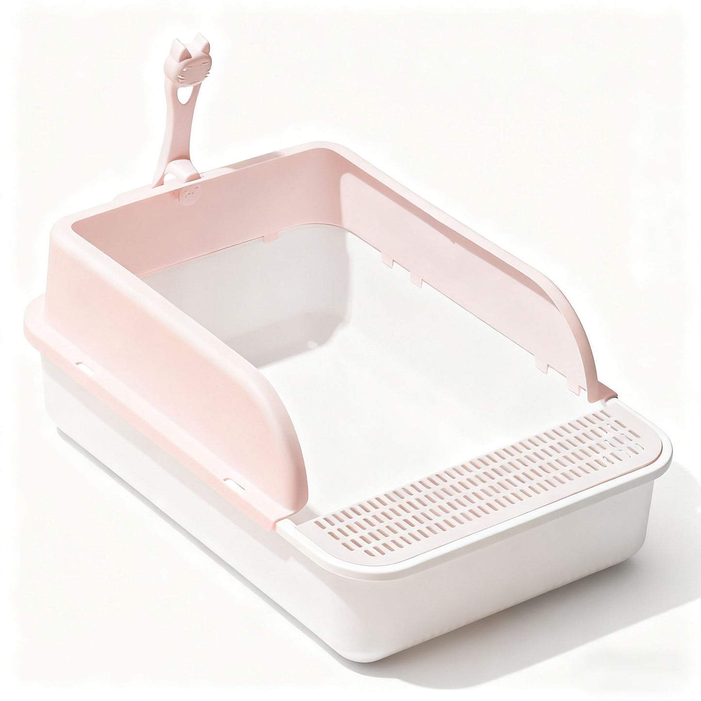 4-piece cat litter box set, large semi-enclosed cat litter box, snap-on detachable, high-edge anti-splash cat toilet.