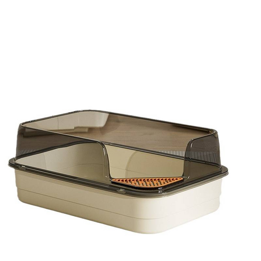Extra Large Semi-Enclosed Cat Litter Box, Large Size Anti-Takeout Open Cat Litter Box, Pet Supplies, Cat Toilet