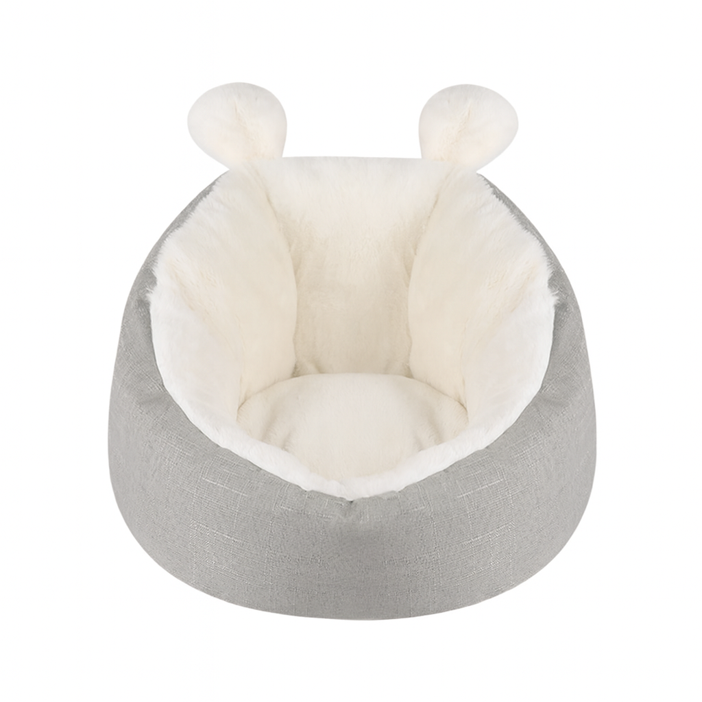 Plush warm rabbit ear cat bed small semi-enclosed design Pomeranian Teddy pet bed cat mat wholesale