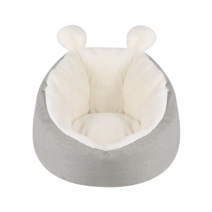 Plush warm rabbit ear cat bed small semi-enclosed design Pomeranian Teddy pet bed cat mat wholesale